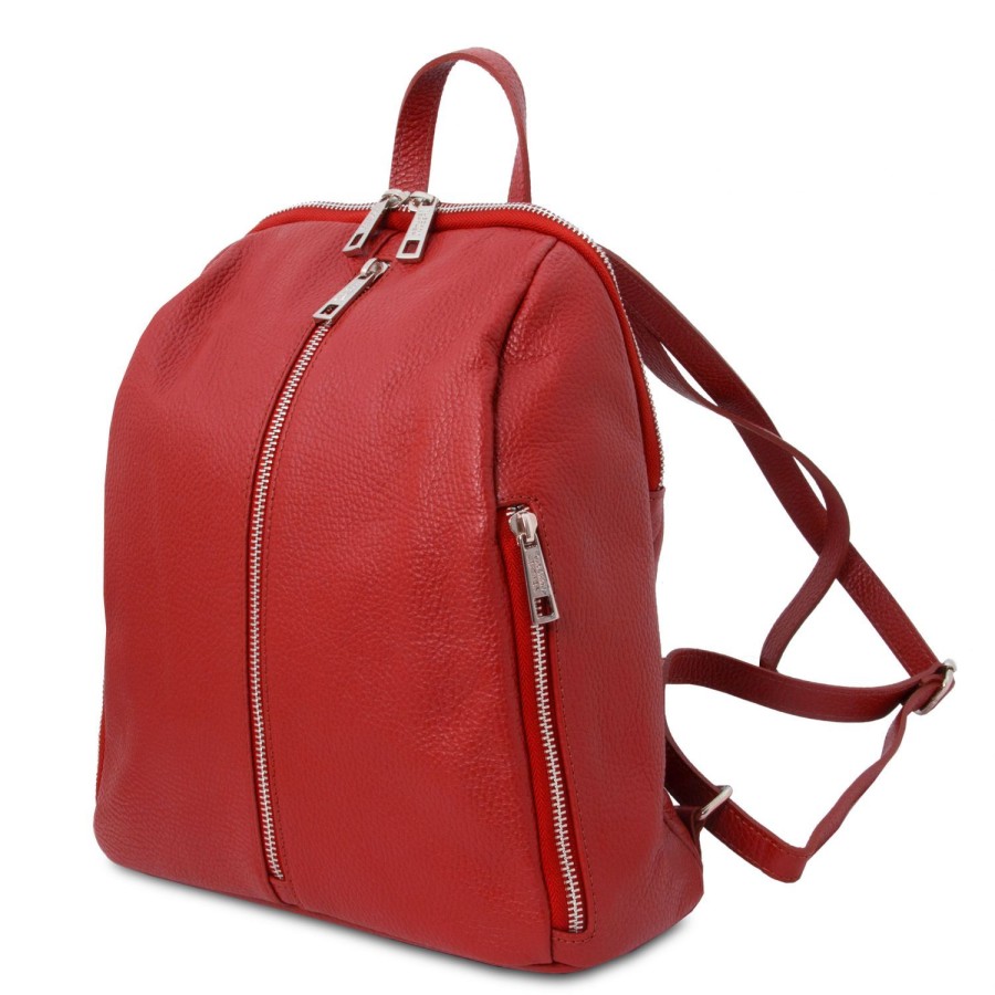 Women Tuscany Leather | Tl Bag Soft Leather Backpack For Women Tl141982 Lipstick Red