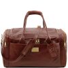 Luggage Tuscany Leather | Tl Voyager Travel Leather Bag With Side Pockets - Large Size Tl142135 Brown