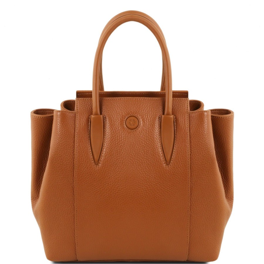 Women Tuscany Leather | Tulipan Leather Handbag Tl141727 Cognac