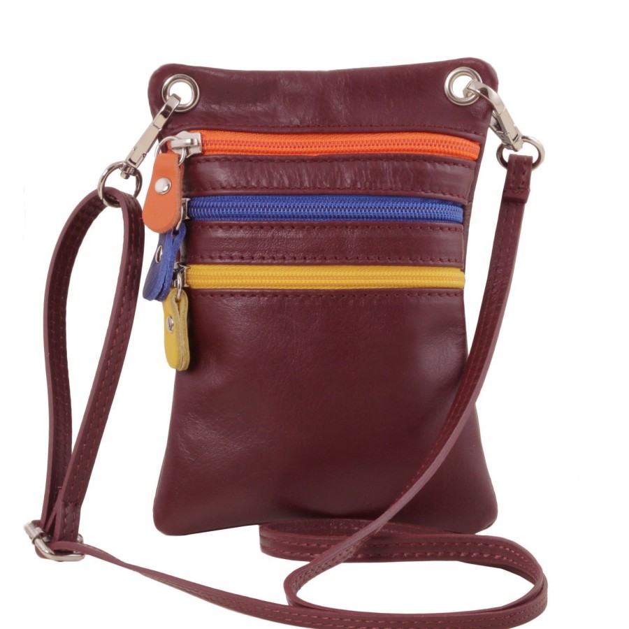 Women Tuscany Leather | Tl Bag - Soft Leather Mini Cross Bag Tl141094 Bordeaux