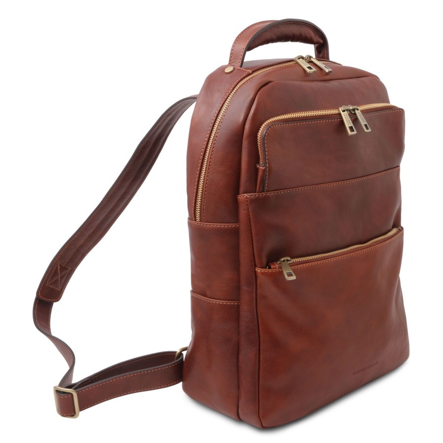 Business Tuscany Leather | Melbourne Leather Laptop Backpack Tl142205 Brown