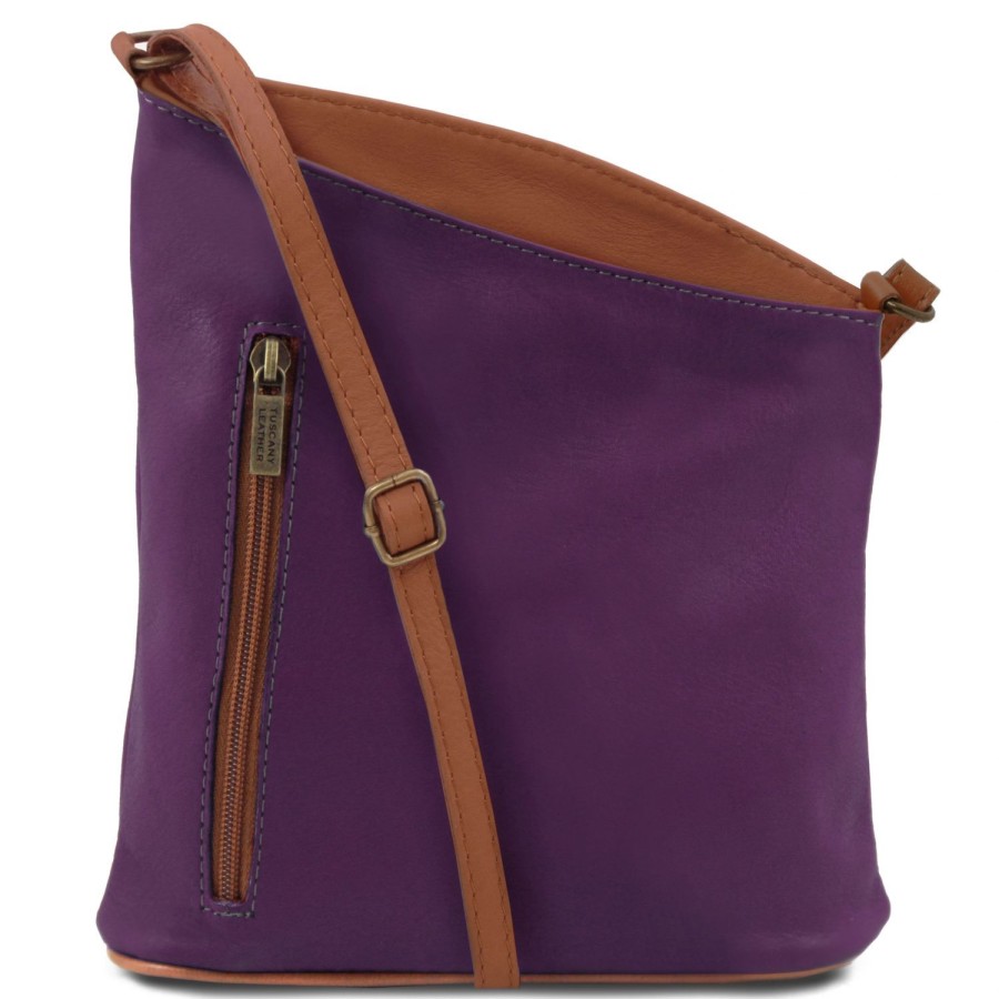 Women Tuscany Leather | Tl Bag - Mini Soft Leather Unisex Cross Bag Tl141111 Purple