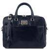 Business Tuscany Leather | Urbino Leather Laptop Briefcase With Front Pocket Tl141241 Dark Blue