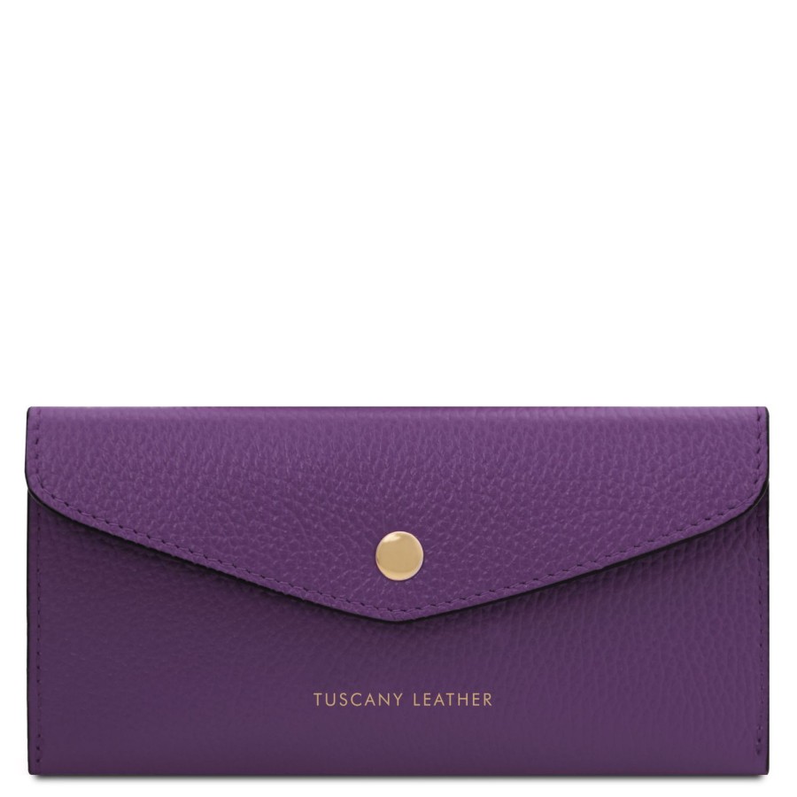 Women Tuscany Leather | Leather Envelope Wallet Tl142322 Purple