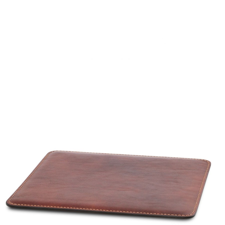 Men Tuscany Leather | Leather Mouse Pad Tl141891 Brown