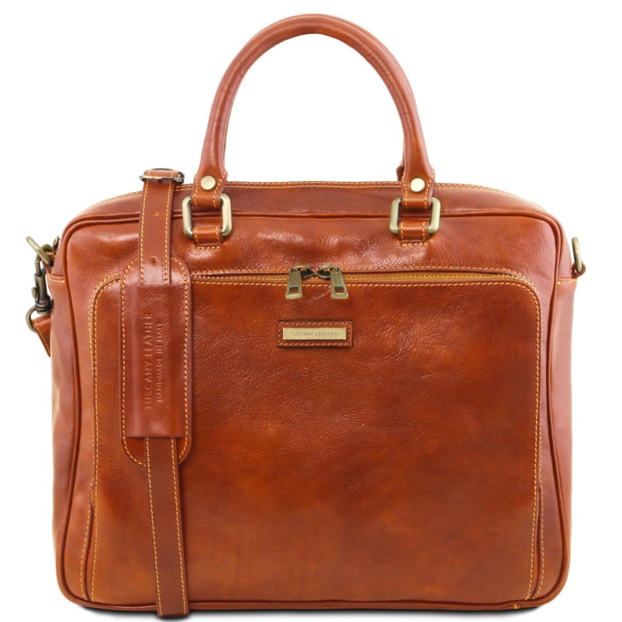 Business Tuscany Leather | Pisa Leather Laptop Briefcase Tl141660 Honey