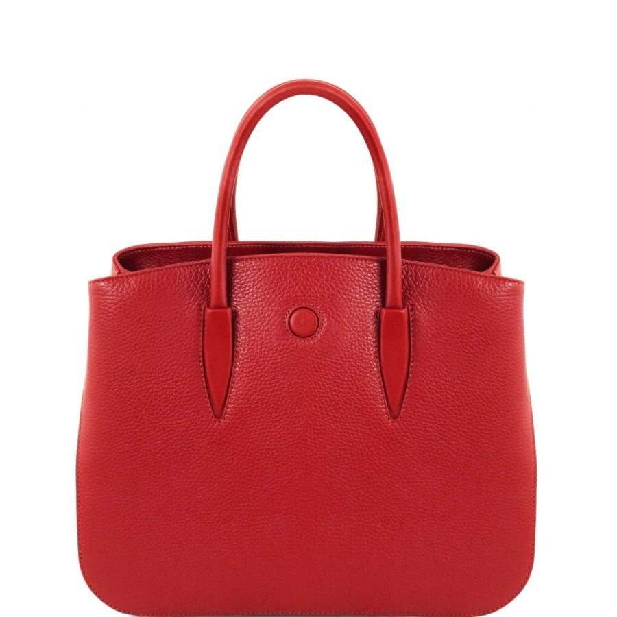 Women Tuscany Leather | Camelia Leather Handbag Tl141728 Lipstick Red