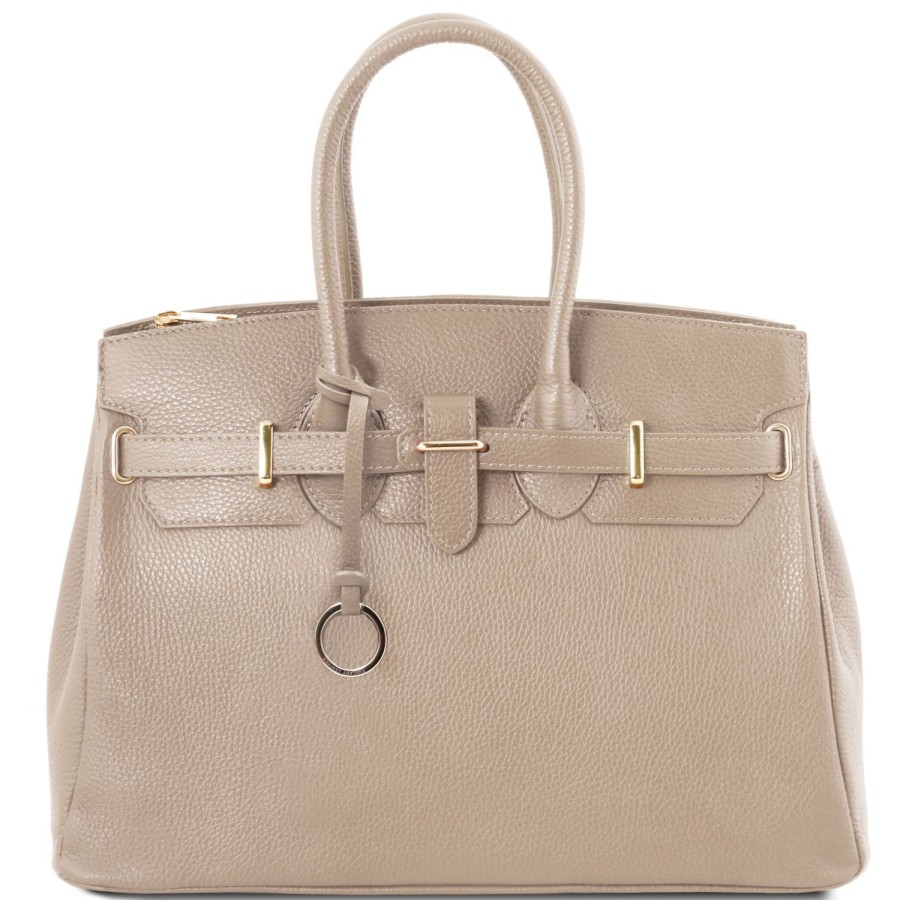 Women Tuscany Leather | Tl Bag Leather Handbag With Golden Hardware Tl141529 Light Taupe