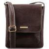 Men Tuscany Leather | Jimmy - Leather Crossbody Bag For Men With Front Pocket Tl141407 Dark Brown