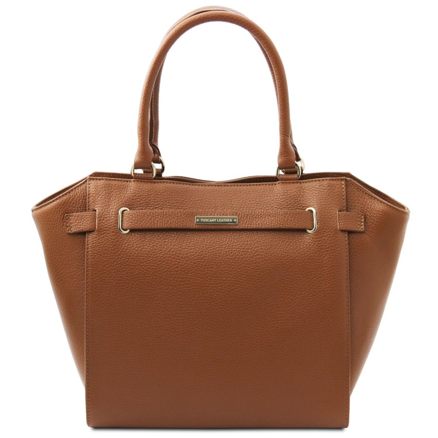 Women Tuscany Leather | Clara Leather Tote Tl142313 Cognac