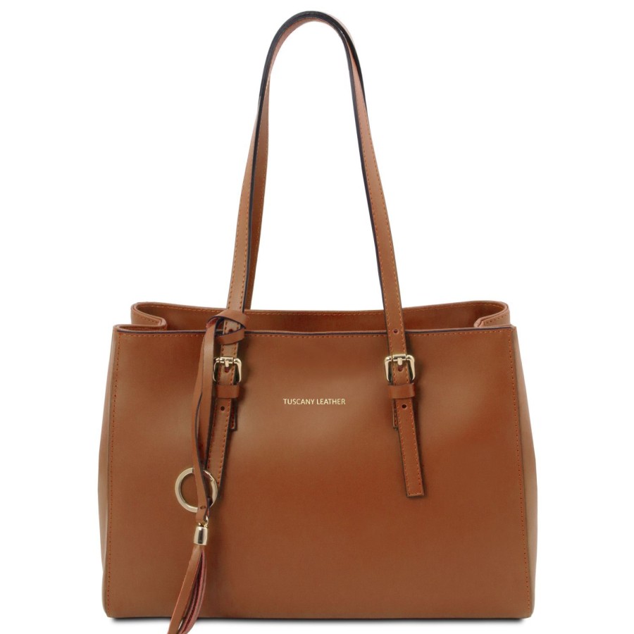 Women Tuscany Leather | Tl Bag Leather Shoulder Bag Tl142037 Cognac