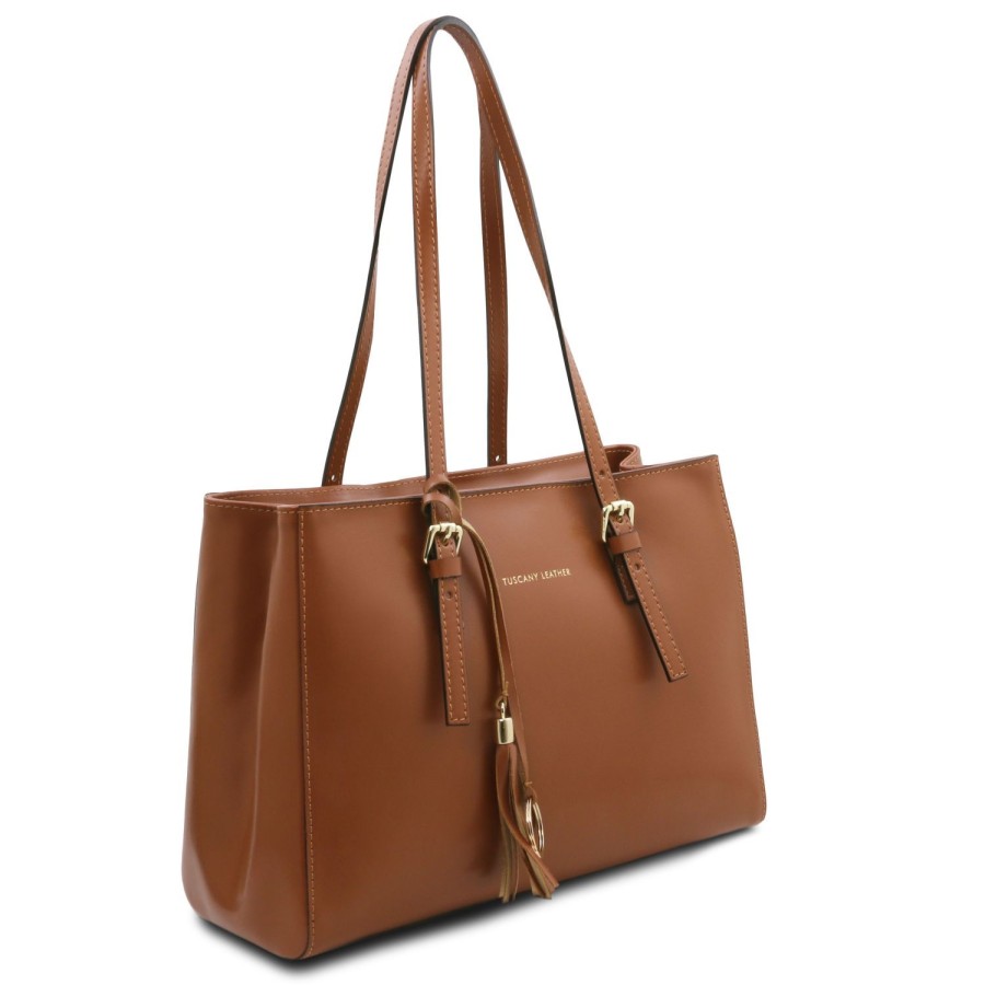 Women Tuscany Leather | Tl Bag Leather Shoulder Bag Tl142037 Cognac