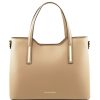 Women Tuscany Leather | Olimpia Leather Tote Tl141412 Champagne