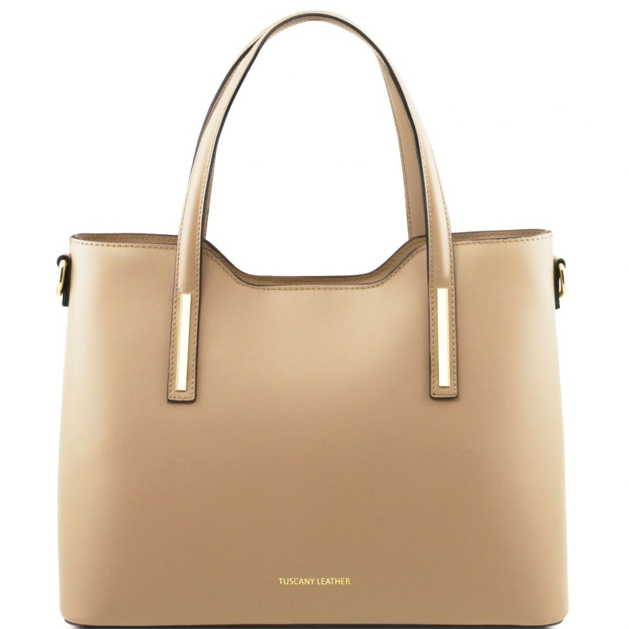 Women Tuscany Leather | Olimpia Leather Tote Tl141412 Champagne