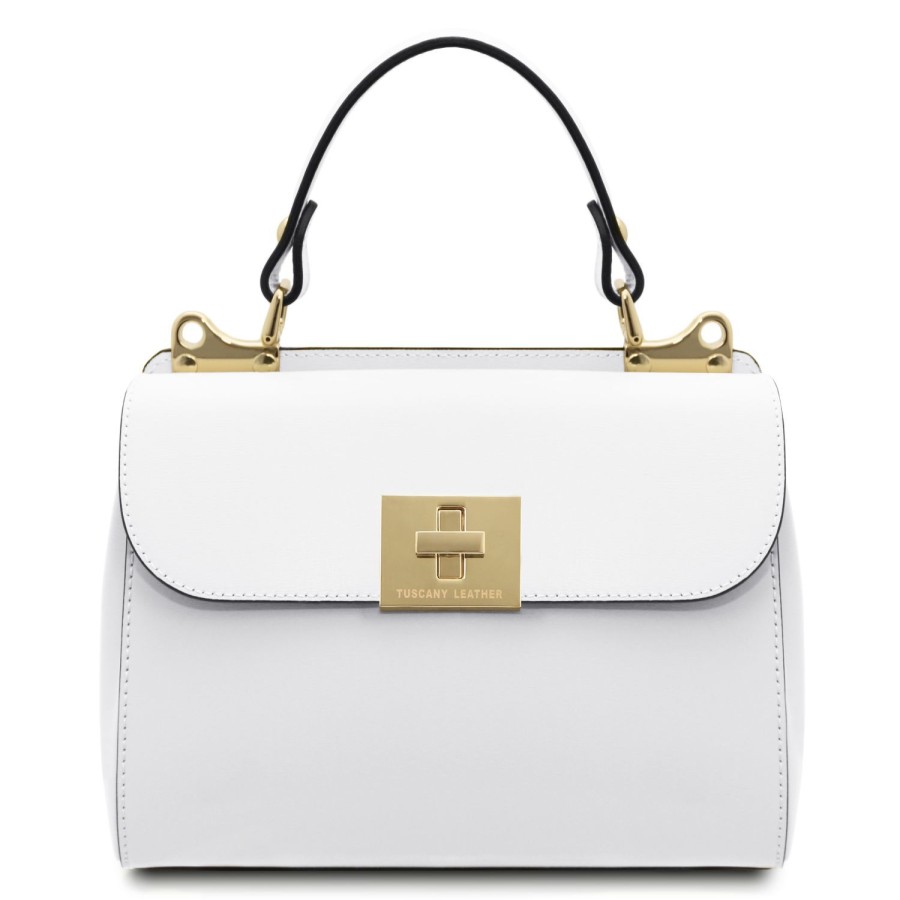 Women Tuscany Leather | Armonia Leather Handbag Tl142286 White