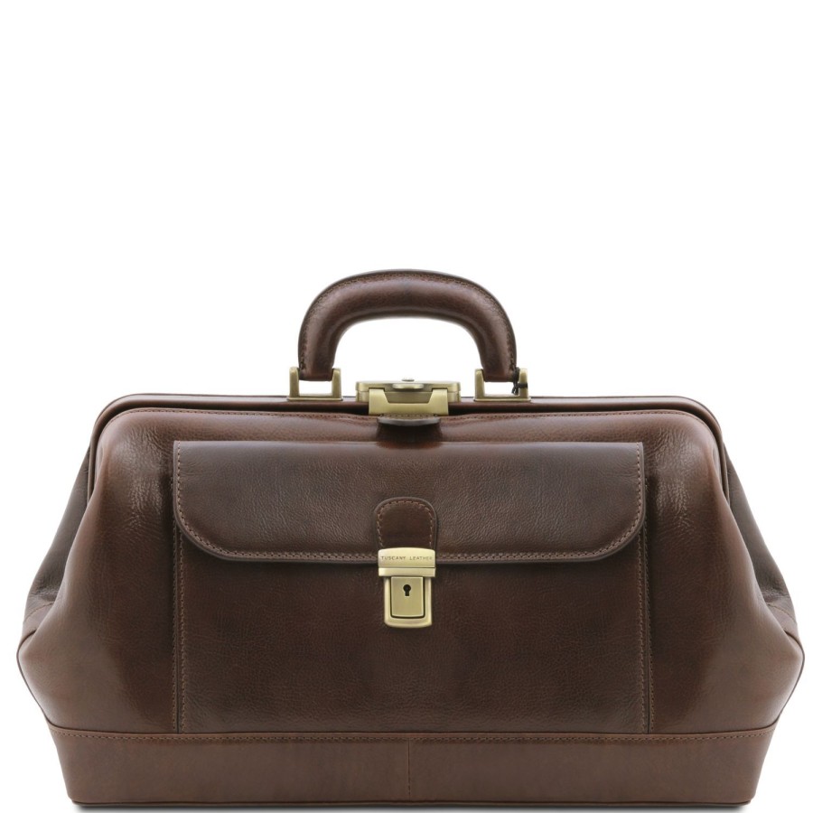 Business Tuscany Leather | Bernini Exclusive Leather Doctor Bag Tl142089 Dark Brown