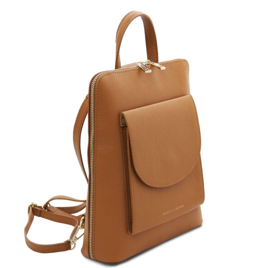 Women Tuscany Leather | Tl Bag Small Leather Backpack For Women Tl142092 Cognac