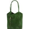 Women Tuscany Leather | Patty Leather Convertible Backpack Shoulderbag Tl141497 Green