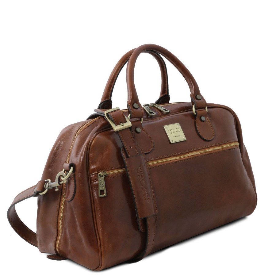 Luggage Tuscany Leather | Tl Voyager - Travel Leather Bag- Small Size Tl141405 Brown