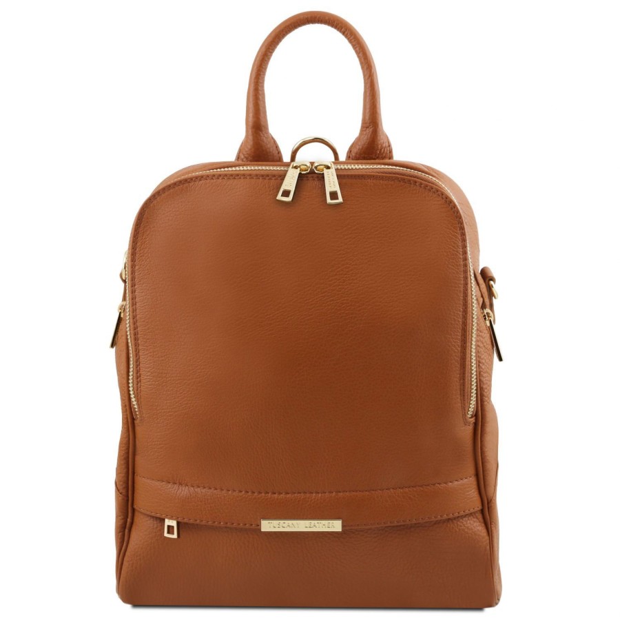 Women Tuscany Leather | Tl Bag - Soft Leather Backpack For Women Tl141376 Cognac