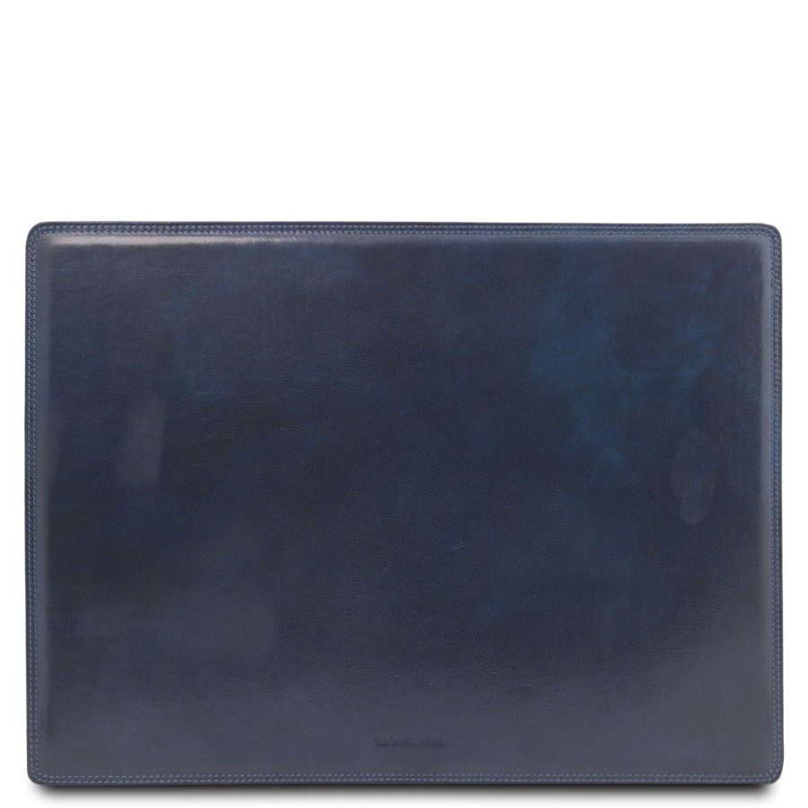 Men Tuscany Leather | Leather Desk Pad Tl142112 Dark Blue