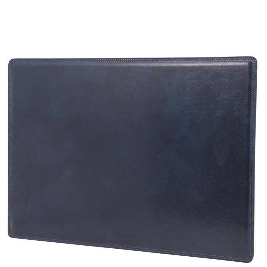 Men Tuscany Leather | Leather Desk Pad Tl142112 Dark Blue