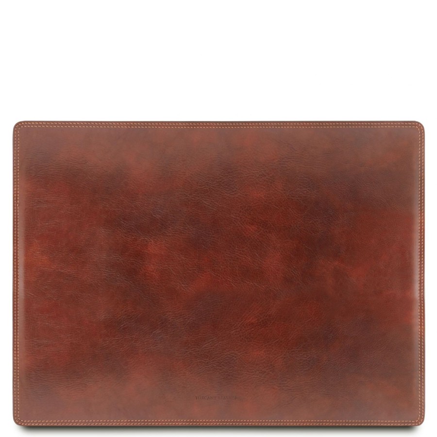 Men Tuscany Leather | Leather Desk Pad Tl141892 Brown