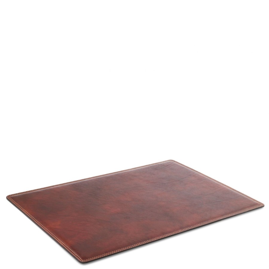 Men Tuscany Leather | Leather Desk Pad Tl141892 Brown