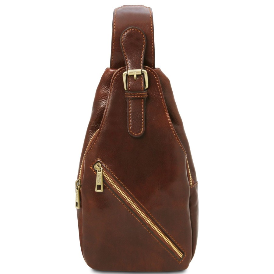 Men Tuscany Leather | Kevin Leather Crossover Bag Tl142195 Brown