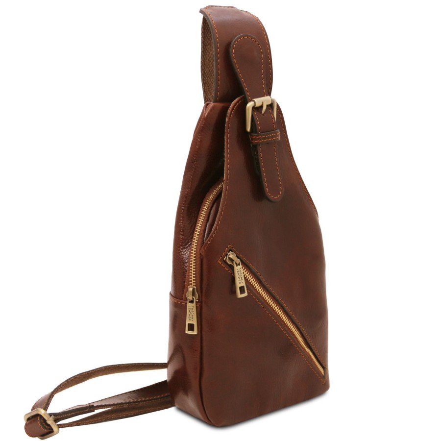 Men Tuscany Leather | Kevin Leather Crossover Bag Tl142195 Brown