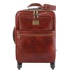 Luggage Tuscany Leather | Tl Voyager 4 Wheels Vertical Leather Trolley Tl141911 Brown