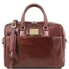 Business Tuscany Leather | Urbino Leather Laptop Briefcase With 2 Compartments Tl141894 Brown